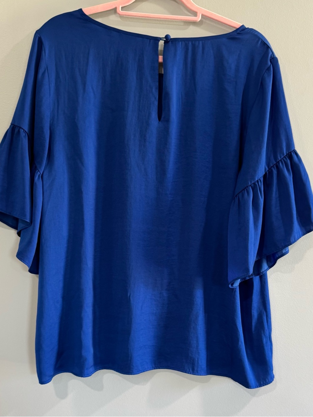 CAbi Sapphire Blue Ruffle Sleeve Blouse - Picture 2 of 6
